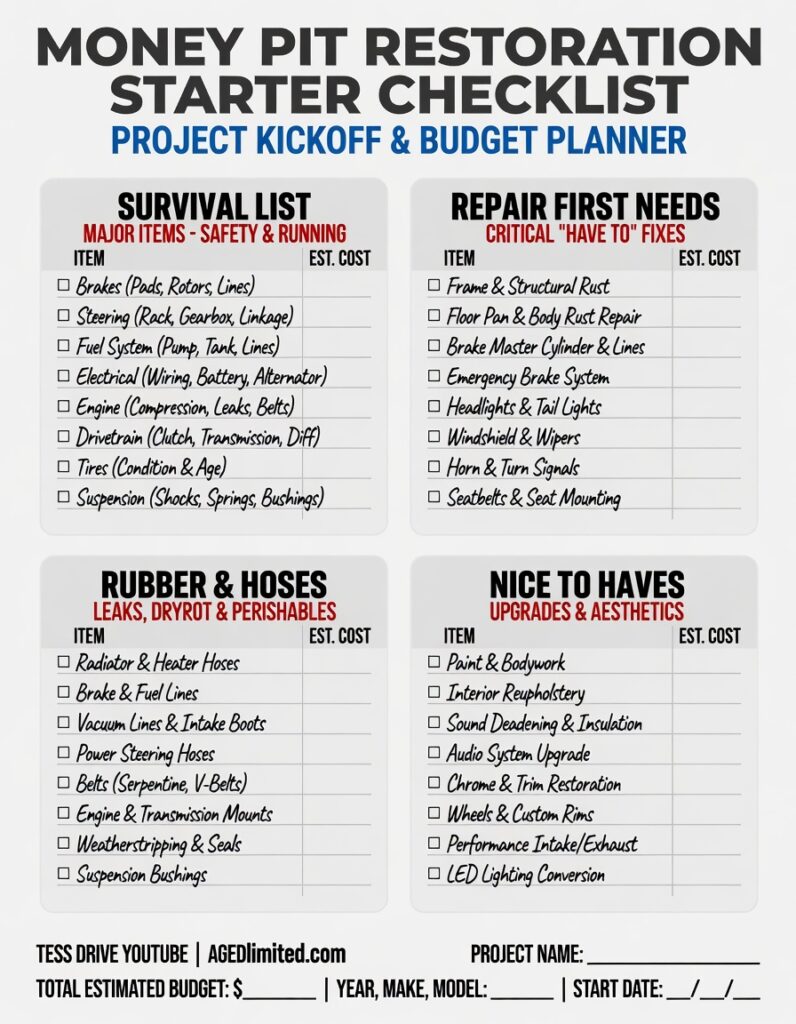 Download automotive check sheet planner Free