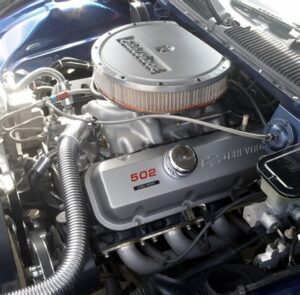 59 impala black with a 502 big block on a spring day