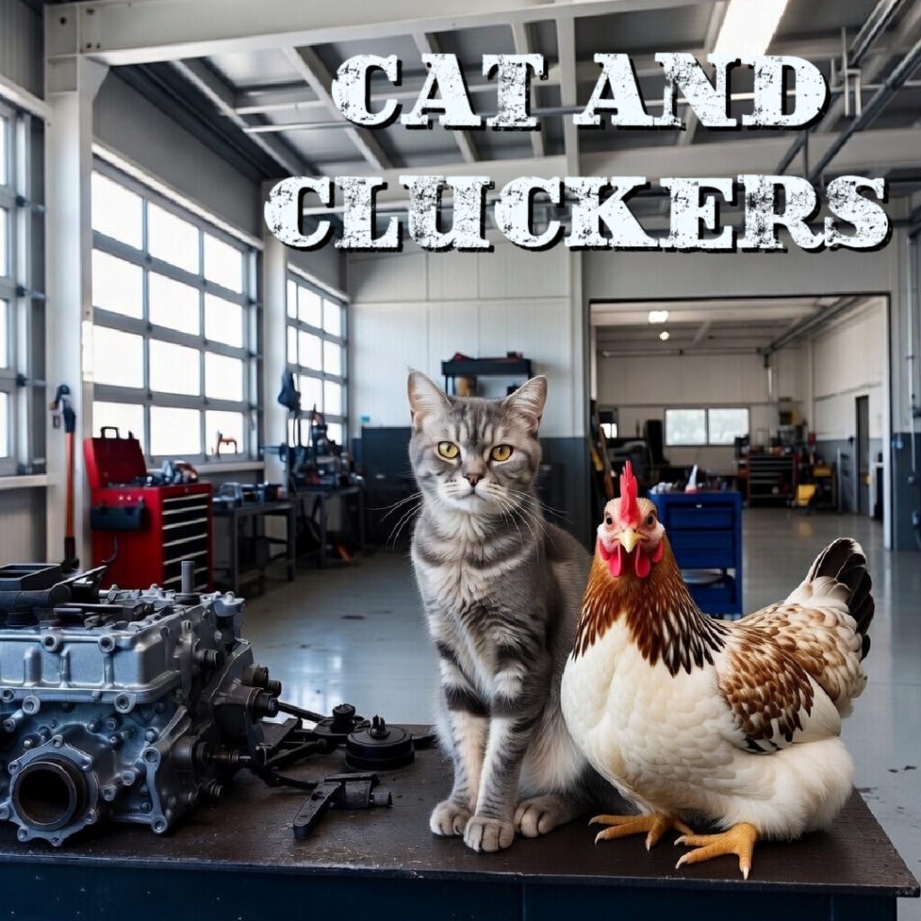 TESS DRIVE GARAGE-FUNNY CAT-HOTROD HOW TOS-FAMOUS CARS-CAR REAPIR