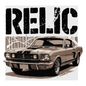 Mustang Fastback Relic Destress Unisex Heavyweight Crewneck T-Shirt