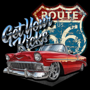 1956 Chevy Get Your Kicks on Route 66 Classic Unisex Crewneck T-shirt