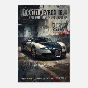 Bugatti Veyron Aluminum Print 60x90 cm / 24x36″